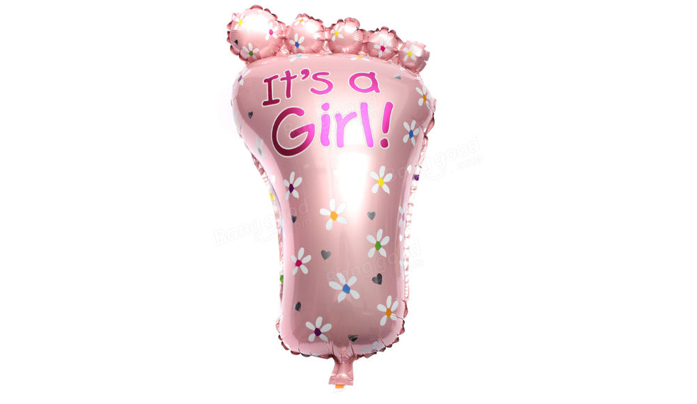 S/S NON LICENSED MYLARS: It's a Girl Footprint 3' - Balloon Express