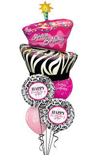 Funky Birthday Cake Surprise bouquet - Balloon Express