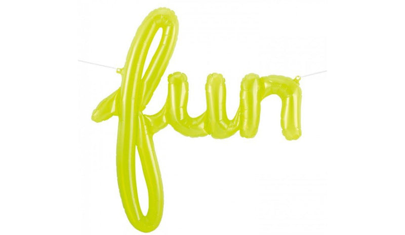 Script Lettering FUN Lime Green - Balloon Express