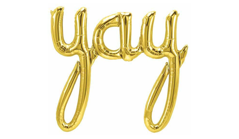 Script Foil YAY Gold - Balloon Express