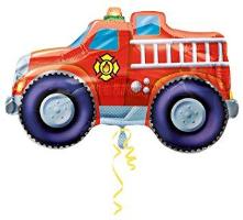 s/s Non-Licensed Mylar: 33" Firetruck - Balloon Express