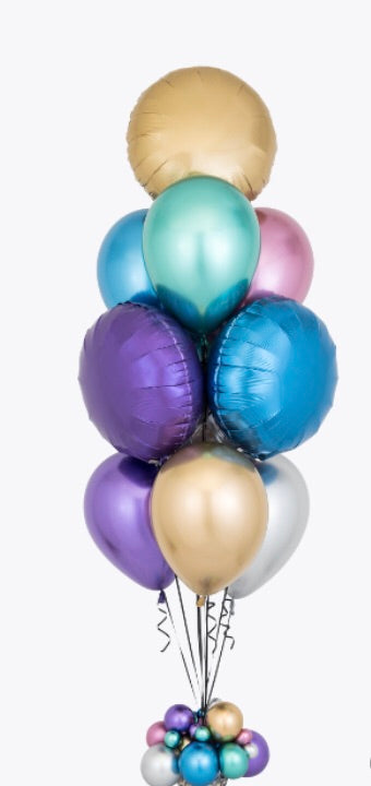 Time to Shine chrome balloon bouquet