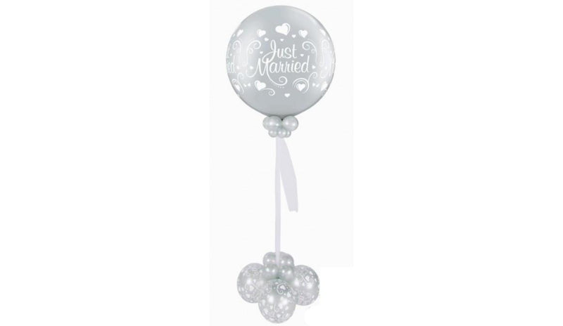 Simply elegant just married bouquet.