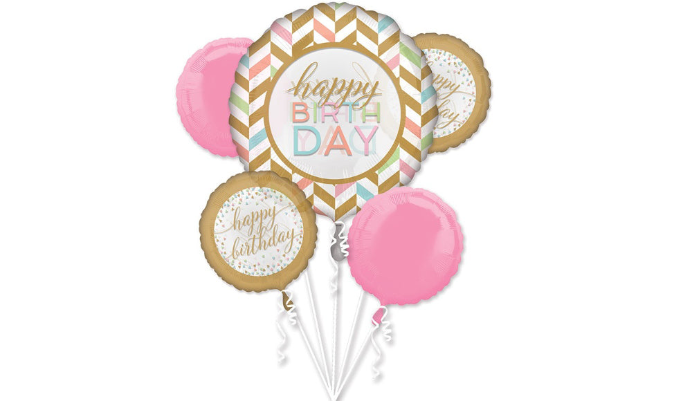 Pastel Confetti Happy Birthday Foil Bouquet - Balloon Express