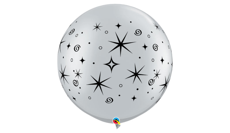 Sparkles and Swirls Silver 30"