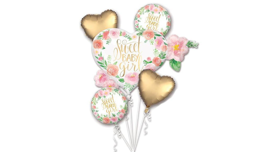 Baby Girl Floral Foil Bouquet - Balloon Express