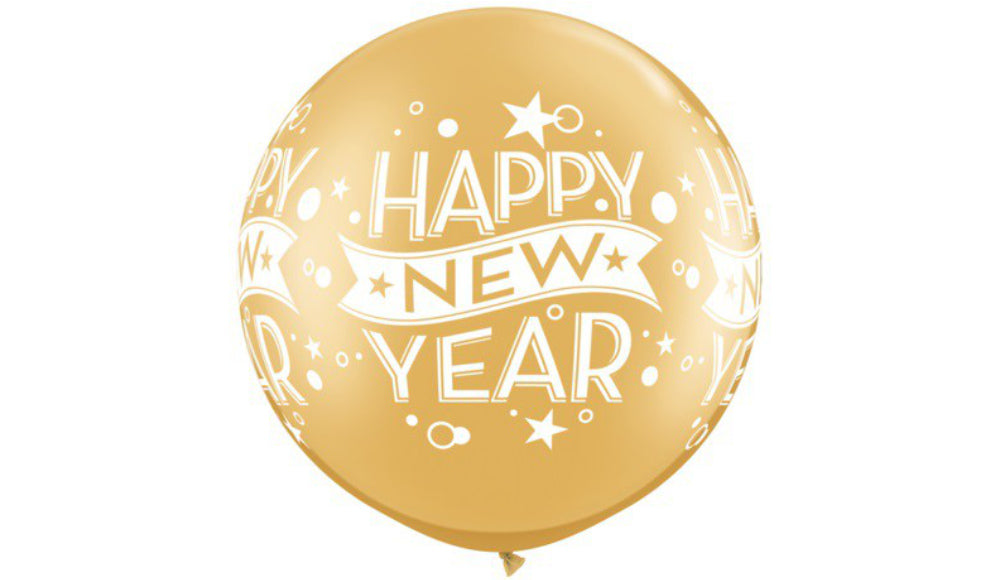 Jumbo Happy New Year Gold - Balloon Express
