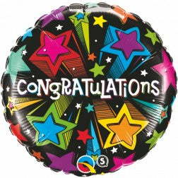 18" Congratulations Shooting Stars Foil - Balloon Express