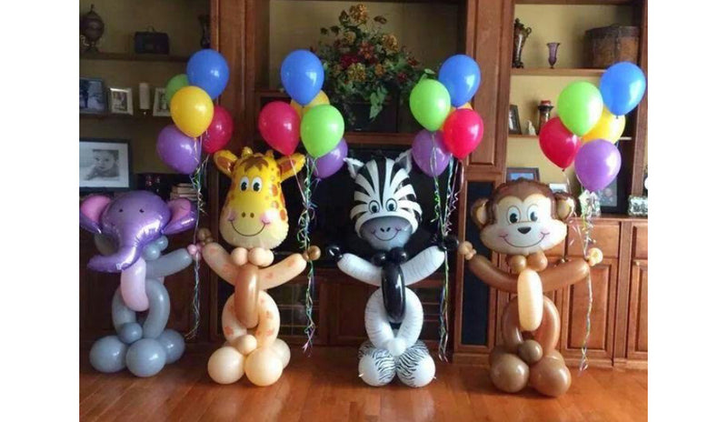 Safari Animals w/ Body + Balloons - Small - Balloon Express
