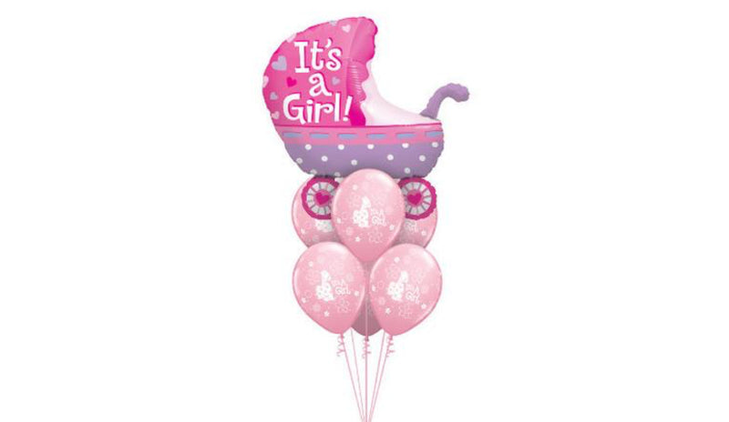 Baby Girl Pink Stroller - Balloon Express