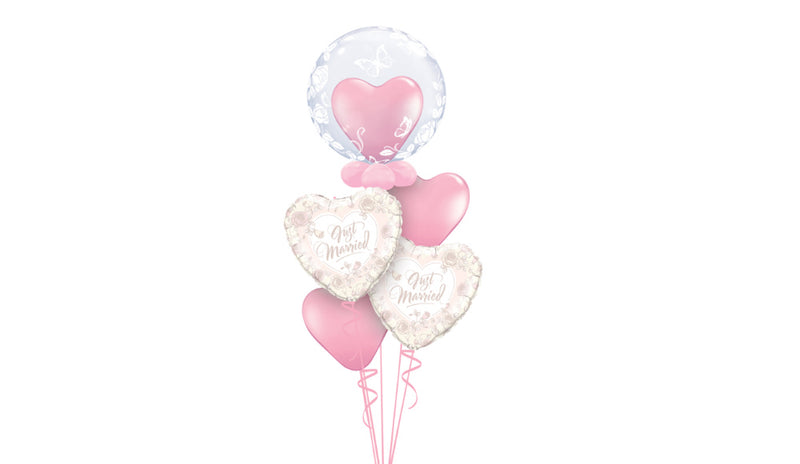 Just Married Hearts Bouquet - Balloon Express