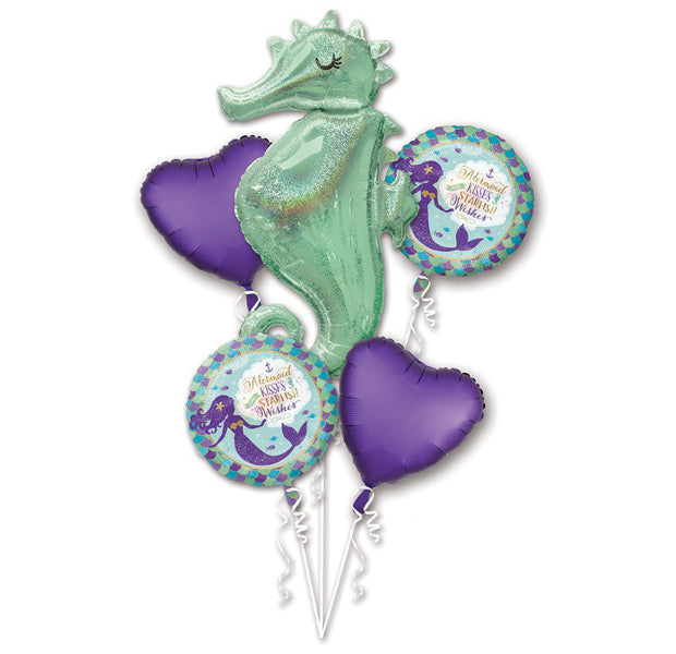 Mermaid Wishes Seahorse Foil Bouquet - Balloon Express