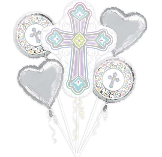 Blessed Day Cross Foil Bouquet - Balloon Express