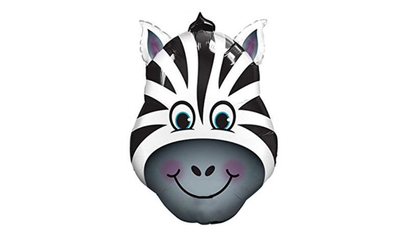 36" Super Shape Zebra Head - inflated - Balloon Express